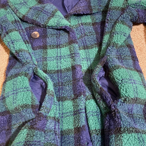 Old Navy Plaid Sherpa Pea Coat - Picture 3 of 9